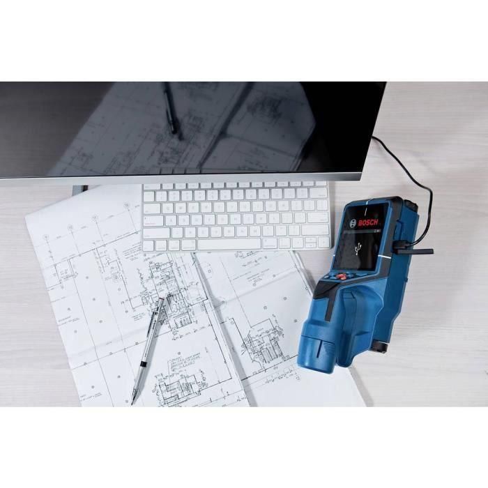 Detector de pared Bosch Professional D-Tect 200 C con 1 batería de 12V 2,0Ah, cargador, cable USB-C, muñequera, en L-Boxx - 0601081601 2 Detector de pared Bosch Professional D-Tect 200 C con 1 batería de 12V 2,0Ah, cargador, cable USB-C, muñequera, en L-Boxx - 0601081601 2