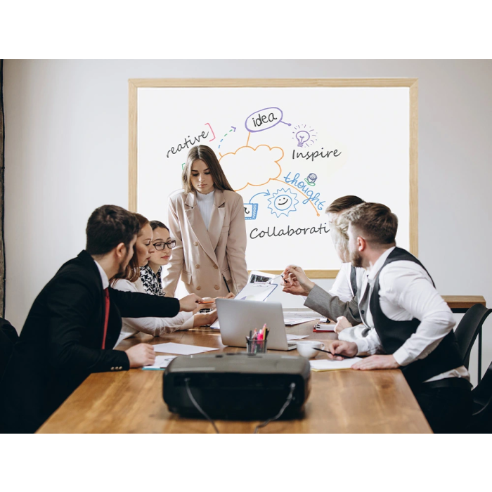 Q-connect Pizarra Blanca Laminada Marco de Madera 120x90 cm 6