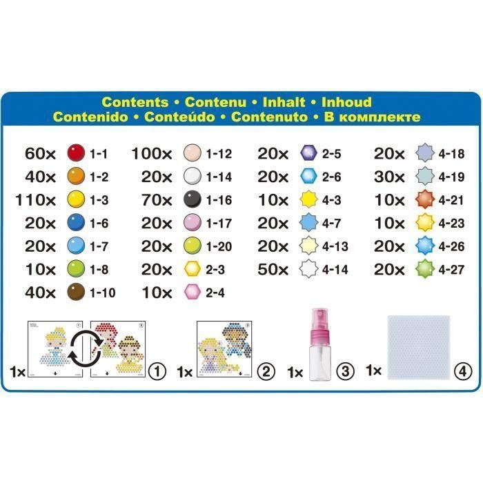 Aquabeads 31606 Set de Cuentas Princesas Disney con Cuentas de Estrella para Crear Ariel, Rapunzel, Bella, Cenicienta y Jasmine 3