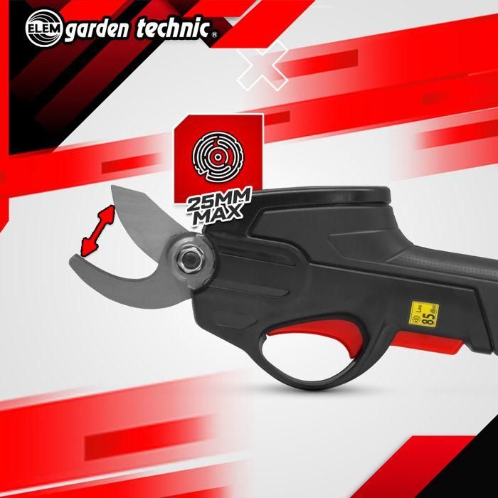Tijeras de podar recargables de litio de 7,2 V con batería integrada y cargador - Elem Garden 2