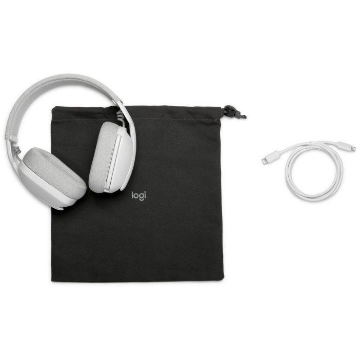 Logitech Zone Vibe 100 Auriculares Diadema Inalámbricos Bluetooth 5.2 Off-White para Llamadas y Música con Cancelación Ruido 7