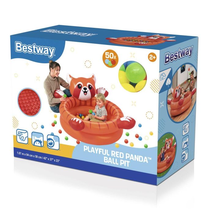 Bestway Piscina de Bolas Suelo Acolchado Hinchable Infantil Panda 107x94x58 cm +2 Años Interior y Jardin 52702 2