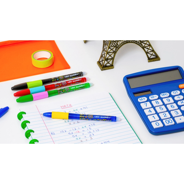 Bic Bolígrafo Gelocity Illusion Borrable Azul Punta 0,7 mm Tinta Gel 3