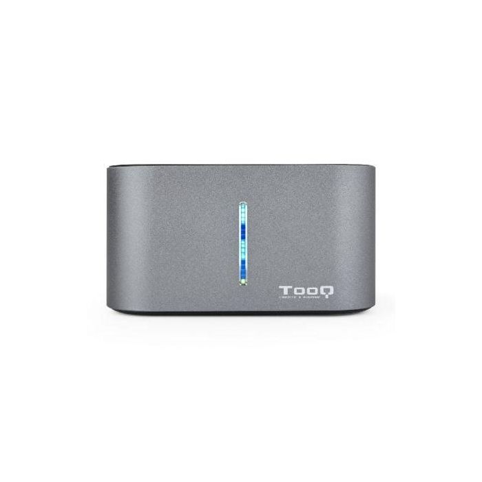 TooQ TQDS-805G Docking Station para Discos Duros 2.5/3.5" HDD/SSD USB 3.0/3.1 Gen1 con Clonación Autónoma 8TB SATA Gris Aluminio 1