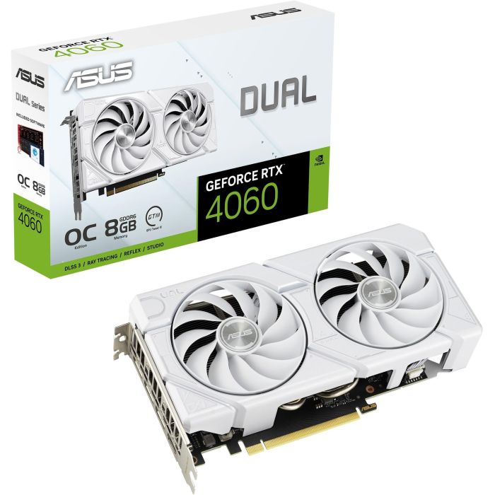 Asus 90YV0JCB-M0NA00 Tarjeta Gráfica Dual GeForce RTX 4060 EVO OC White Edition 8GB GDDR6 DLSS 3 3