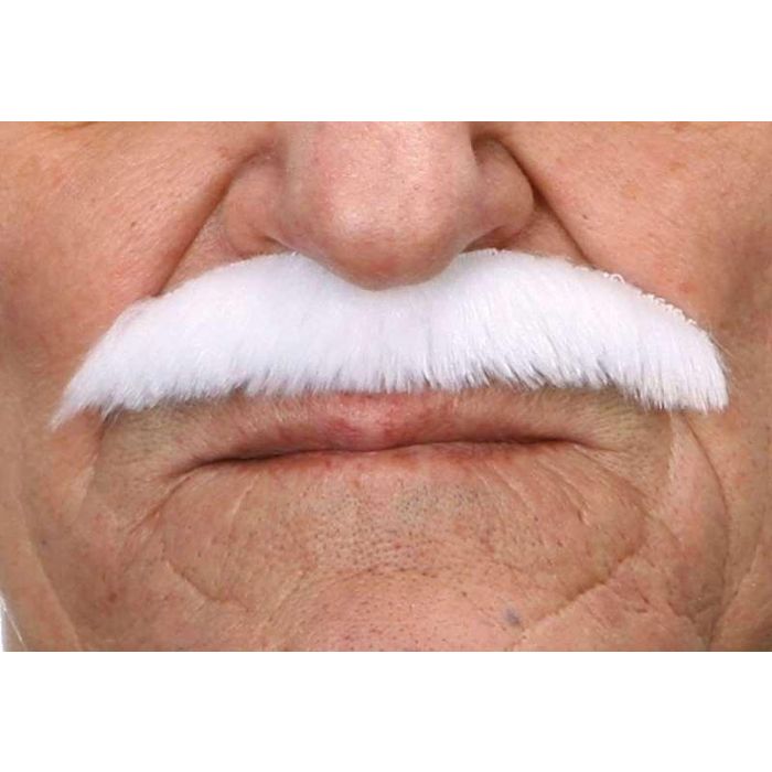 Bigote blanco adulto talla única Bigote blanco adulto talla única