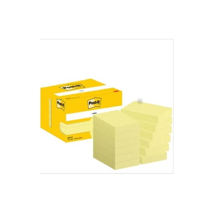 Post-It Bloc Notas Adhesivas 656 100H 51x76 Canary Yellow Paquete 12 Ud