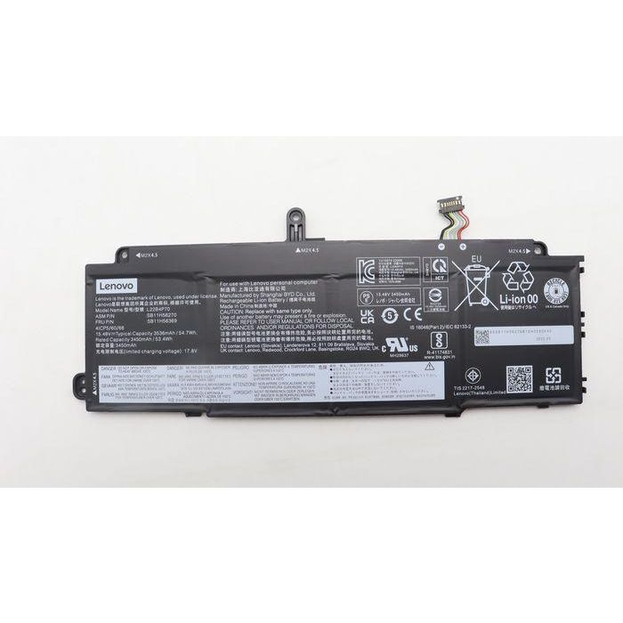 Lenovo Internal lithium-ion battery, 4-cell design, 54.7Wh capacity, compatible with Lenovo ThinkPad X13 Yoga Gen 4. 0 Lenovo Internal lithium-ion battery, 4-cell design, 54.7Wh capacity, compatible with Lenovo ThinkPad X13 Yoga Gen 4. 0