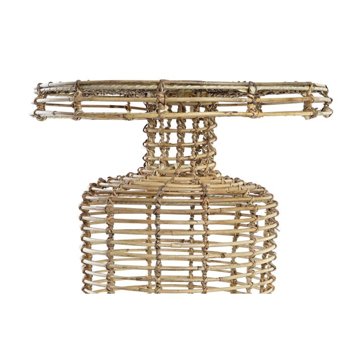 DKD Home Decor Mesita Auxiliar Balines de Ratán Natural 48 Ancho x 45 Alto x 48 Largo cm Doble Cara 1 DKD Home Decor Mesita Auxiliar Balines de Ratán Natural 48 Ancho x 45 Alto x 48 Largo cm Doble Cara 1