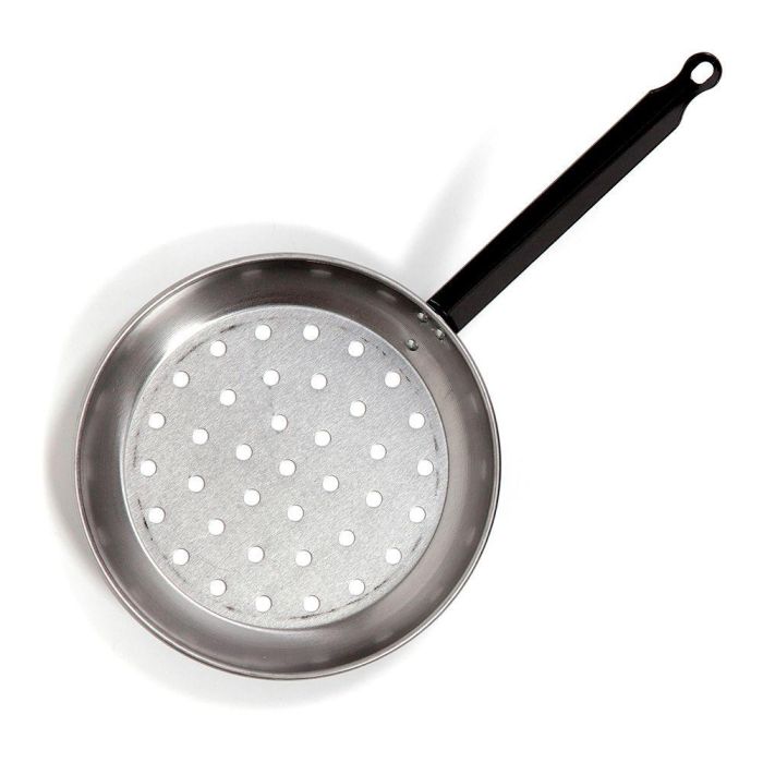 Vaello Sartén Asadora para Castañas Ø26 cm Acero Pulido Laminado en Frío