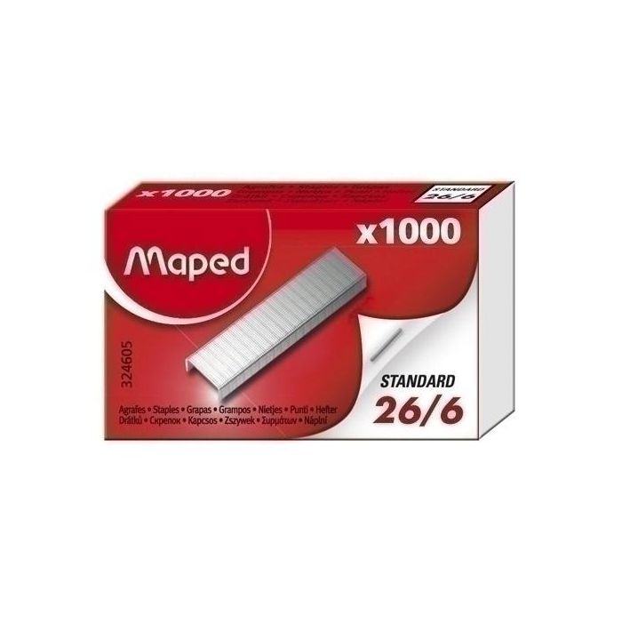 Grapas Maped 26/6 Caja De 1000 (Set de 36)