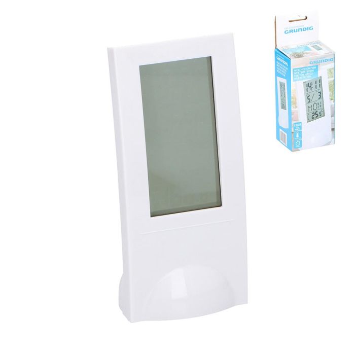Grundig Estación meteorológica blanca con termómetro, reloj, despertador y calendario 12.5x65x55cm 0 Grundig Estación meteorológica blanca con termómetro, reloj, despertador y calendario 12.5x65x55cm 0