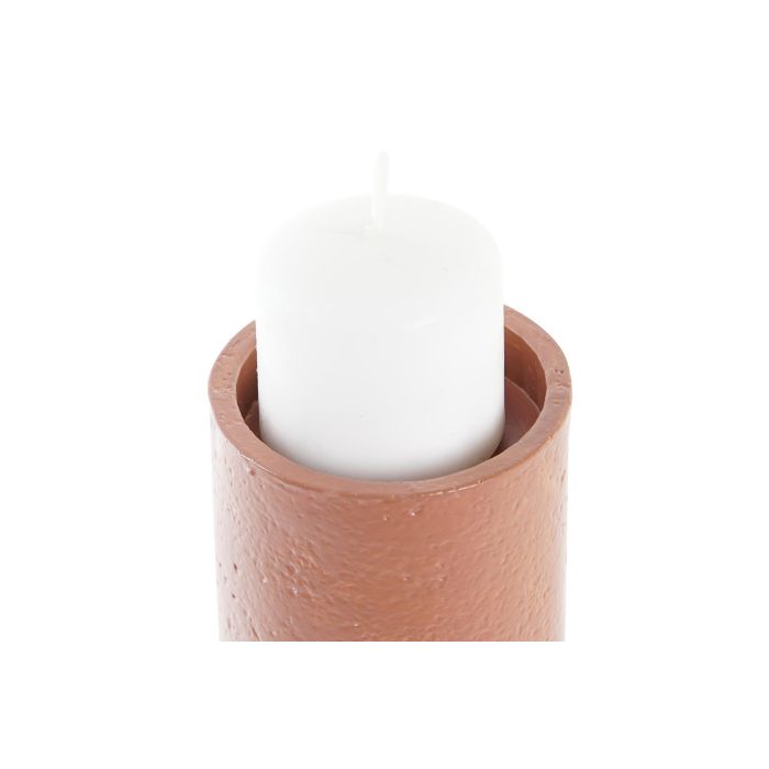 DKD Home Decor Portavelas Resina Terracota Negro 6 x 19.5 x 6 cm (4 Unidades) 2