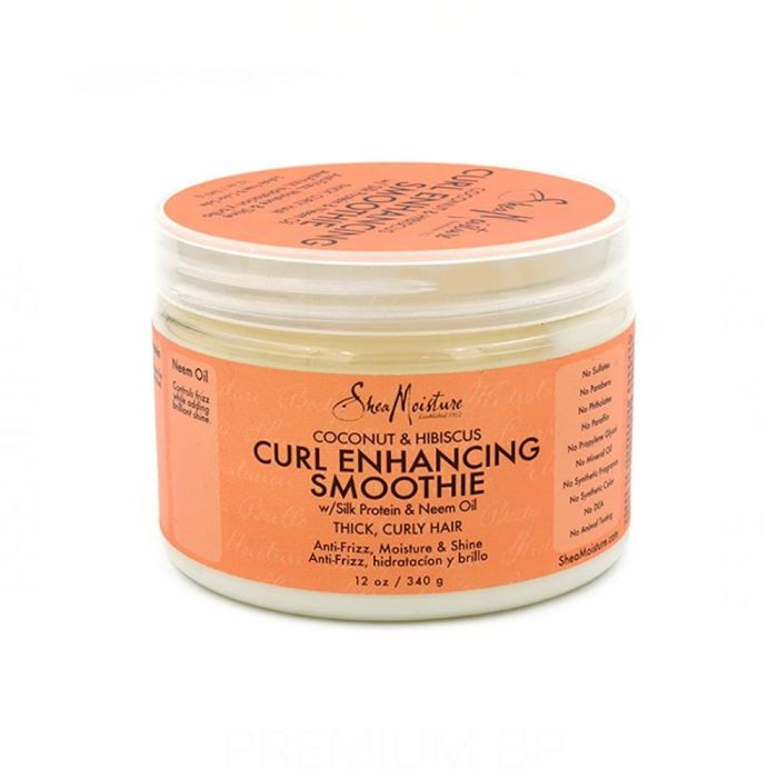 Shea Moisture Coconut & Hibiscus Curl Enhancing Smoothie 340 g - Crema para Cabello Ondulado y Rizado con Aceite de Coco y Neem