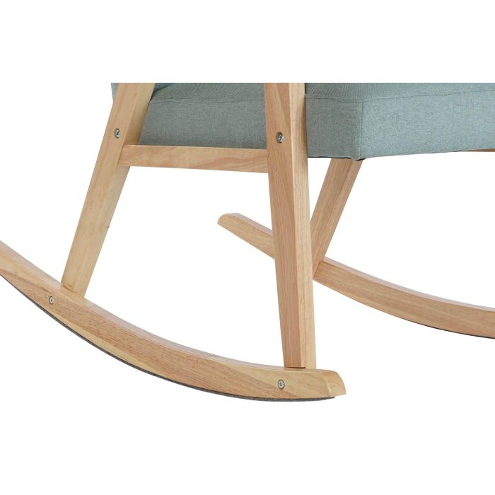 DKD Home Decor Mecedora Scandi de Madera y Poliéster para Salón o Dormitorio, Colores Azul Celeste y Natural, 81x58x90 cm 4