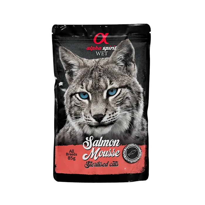 Alpha Spirit Feline Mousse Salmón Esterilizado 24x85 gr Alpha Spirit Feline Mousse Salmón Esterilizado 24x85 gr