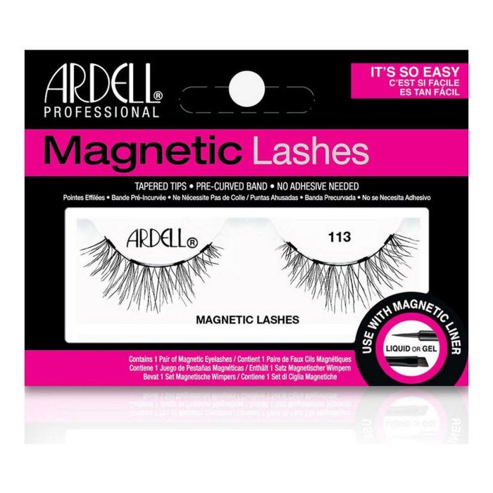 Ardell #113 Pestañas Postizas Magnetic Liner & Lash con Invisiband, Fibras Entrelazadas Efecto Ojos de Gato, 2 unidades