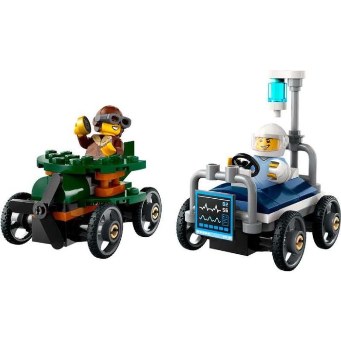 Juego de construccion coches de carreras: avión vs cama de hospital lego city great vehicles 3 Juego de construccion coches de carreras: avión vs cama de hospital lego city great vehicles 3