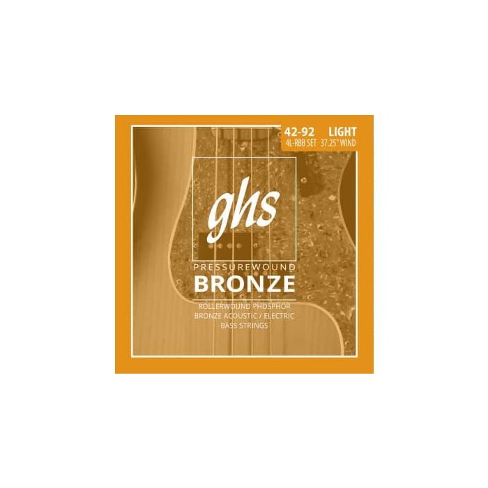 GHS Juego Cuerdas Bajo Acústico Pressurewound Bronze Light 42-92