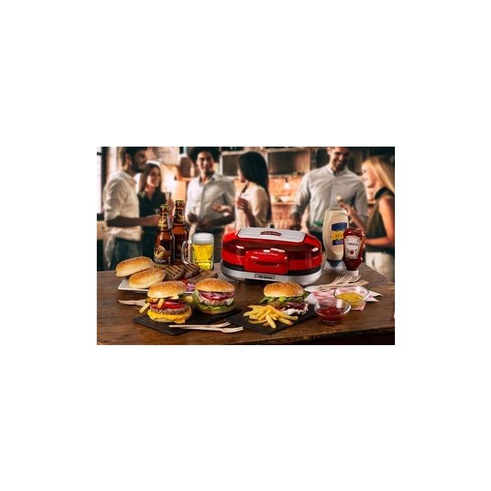 Ariete 205/00 Máquina de Hamburguesas Party Time Roja - Diseño Exclusivo y Compacto 6 Ariete 205/00 Máquina de Hamburguesas Party Time Roja - Diseño Exclusivo y Compacto 6