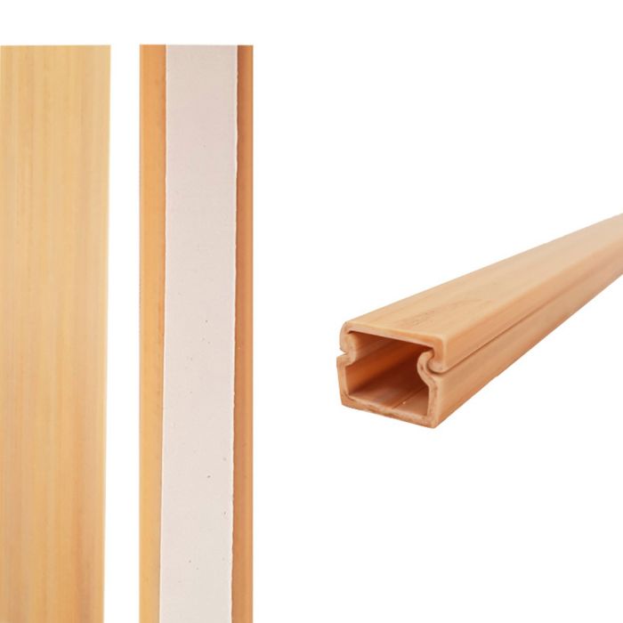 Edm Mini canal adhesiva PVC 13 x 10 mm madera clara 2 m