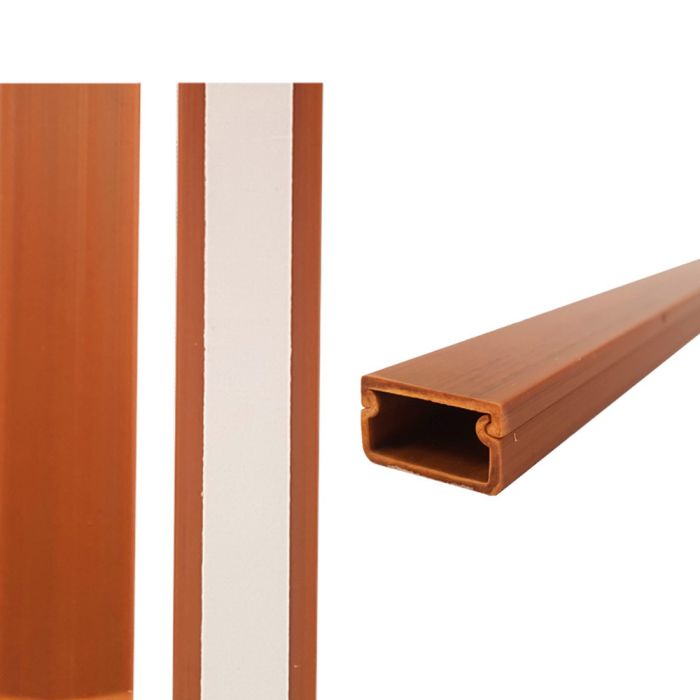 Edm Mini canal adhesiva PVC madera oscura 19x11 mm 2 m