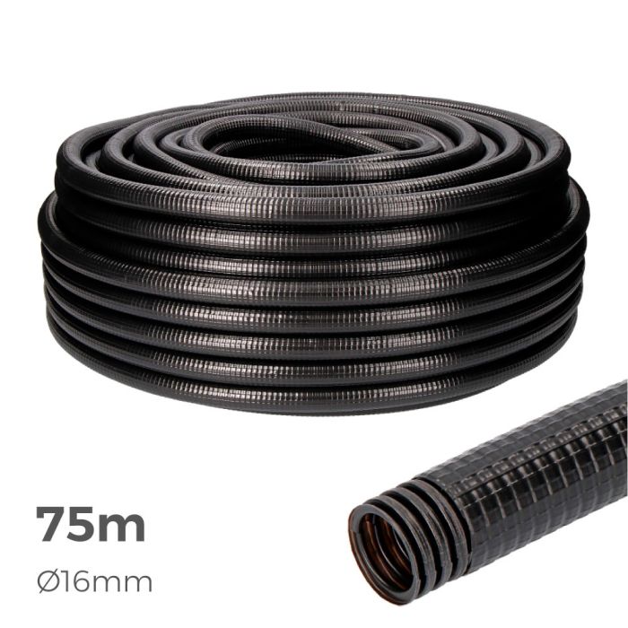 Tupersa Ferroplast para exterior PVC Negro 16mm m-25 Corrugado exterior