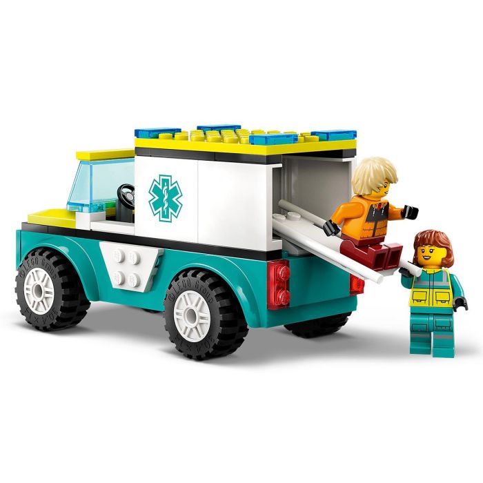 Ambulancia Emergencias Y Chico Snowboard Lego City 60403 3