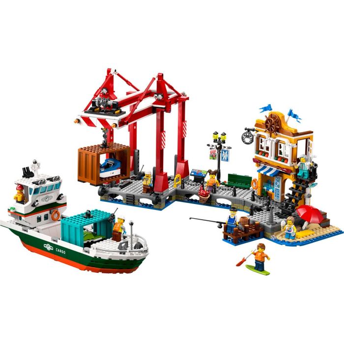 LEGO City 60422 El Puerto y el Barco Mercante, juguete de construcción para mayores de 8 años 1