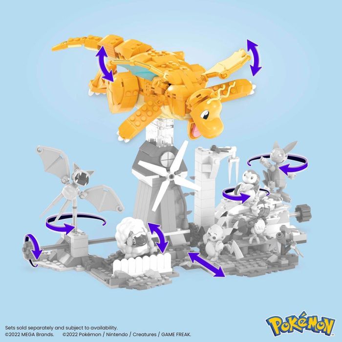 MEGA BLOKS HKT25 Pokémon Dragonite Set de Construcción 388 Piezas Figura Construible con Alas Móviles para Niños +8 años 3 MEGA BLOKS HKT25 Pokémon Dragonite Set de Construcción 388 Piezas Figura Construible con Alas Móviles para Niños +8 años 3