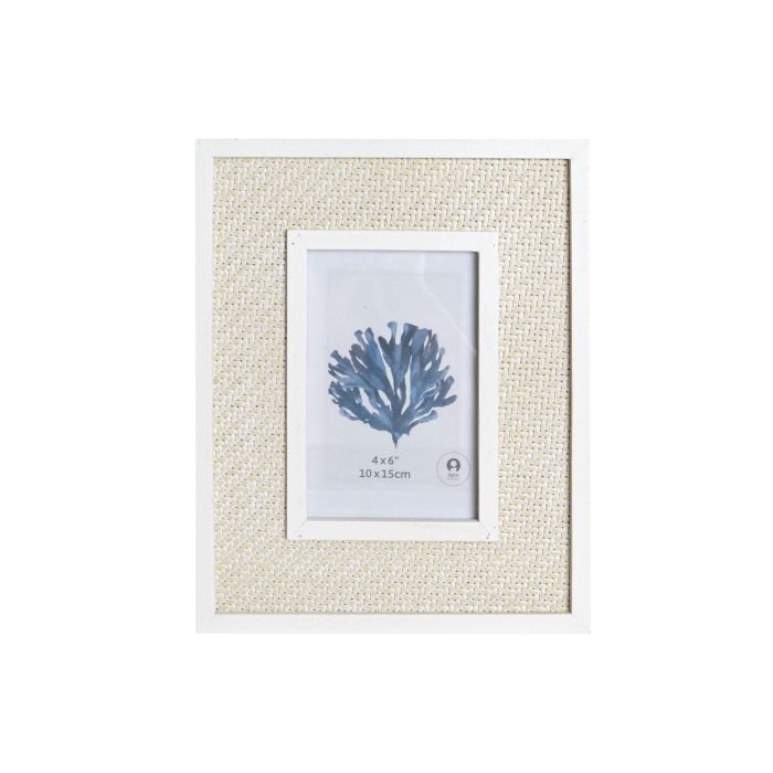 DKD Home Decor Marco de Foto 13x18 cm Atlantico Azul Marino Blanco Mdf (4 Unidades)