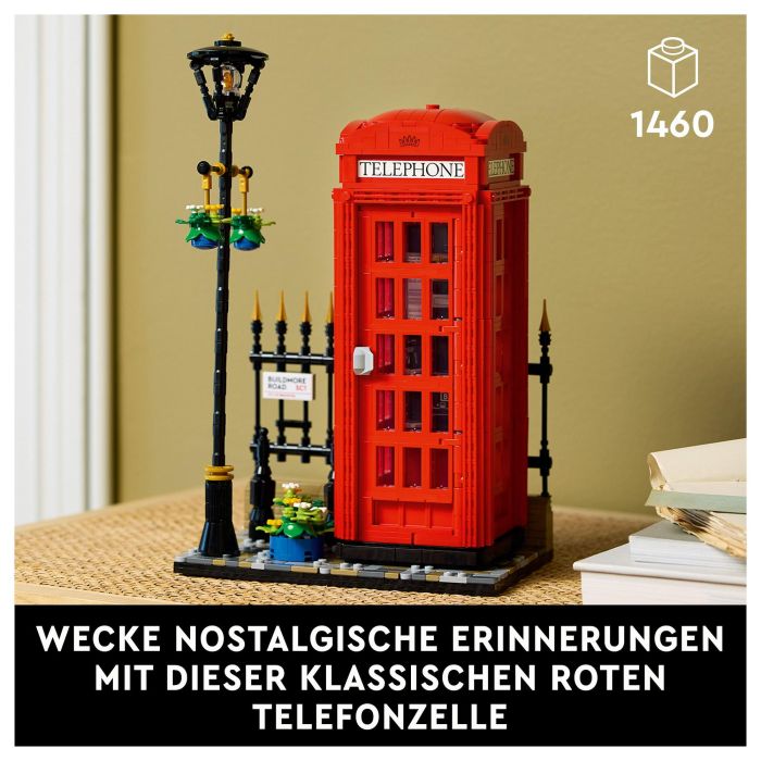 LEGO Ideas Cabina Telefónica Roja de Londres 21347, Juego de Construcción, 1460 Piezas, Multicolor