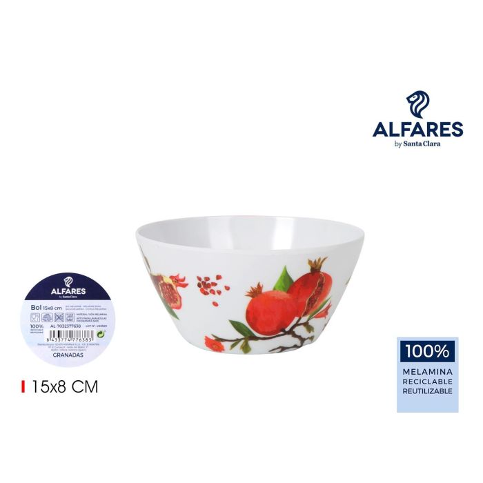 Alfares Bol para Fruta o Postre, Motivo Granadas, Colección Granadas, 14.5 x 14.5 x 7 cm (24 Unidades) 0 Alfares Bol para Fruta o Postre, Motivo Granadas, Colección Granadas, 14.5 x 14.5 x 7 cm (24 Unidades) 0
