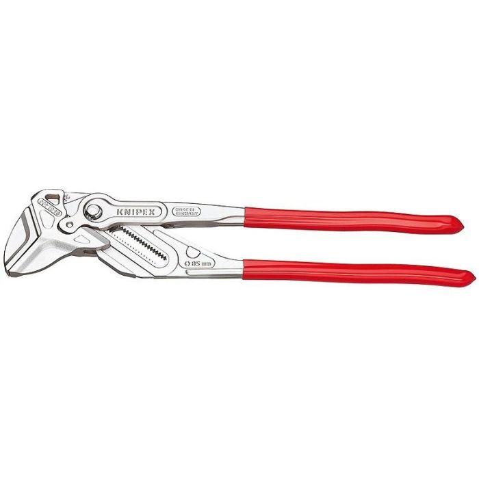 Knipex 86 03 400 - Alicates Llave Universal Bimateria con Mangos Plástico Rojo, Apertura 8,5cm, Acero Cromo Vanadio 400mm