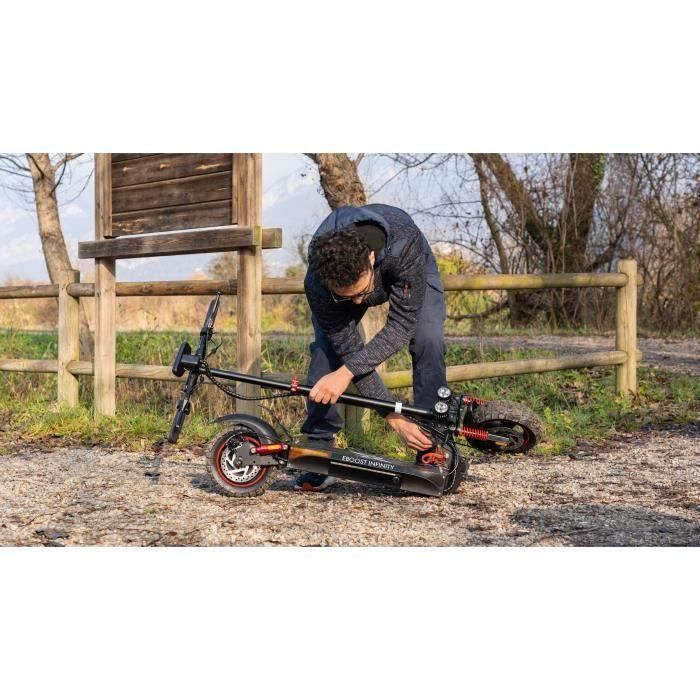 Ezway Patinete Eléctrico Todoterreno Plegable EBOOST INFINITY 800W 48V Autonomía 90km con Luz de Freno e Intermitentes 4