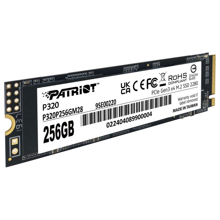 Patriot M.2 256GB P320 PCIe 3.0 2200MB/s Lectura 1200MB/s Escritura NVMe 2280 PE996 2