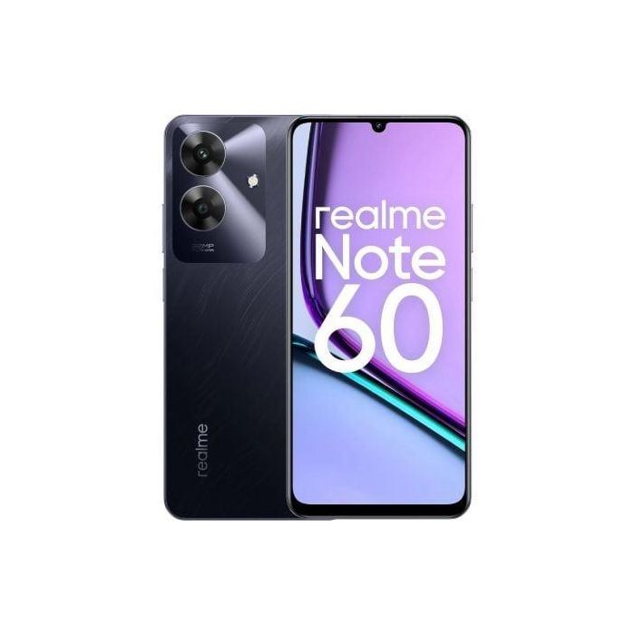 Realme NOTE 60 4-128 BK Smartphone 4GB RAM 128GB Negro, Pantalla 6.74" 90Hz, Batería 5000mAh, Cámara 32MP, Ultra Resistente