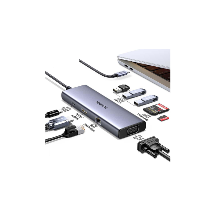 UGREEN Hub USB-C 6-en-1 UG15600 con 4K HDMI, USB 3.0, Ethernet Gigabit, 10000 Mbit/s