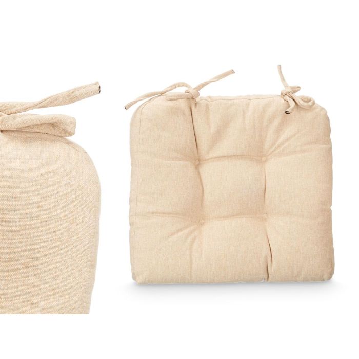 Giftdecor Set 2 Cojines Silla Beige 40x40x16 cm Tela Poliester (Set de 6)