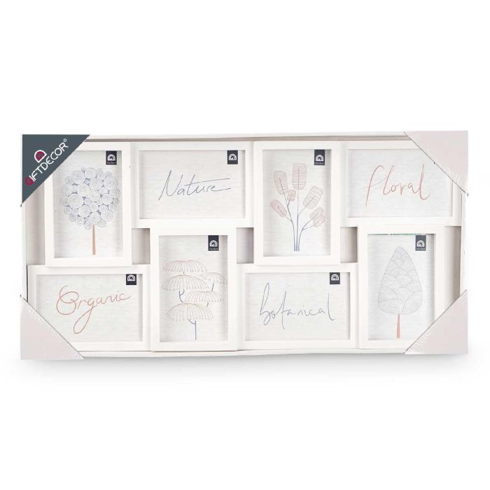 Portafotos Blanco Giftdecor 10x15 cm para 8 Fotos - 60x29x2.5 cm (8 Unidades) 2 Portafotos Blanco Giftdecor 10x15 cm para 8 Fotos - 60x29x2.5 cm (8 Unidades) 2