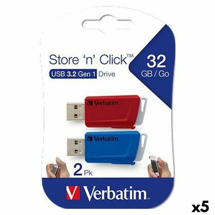 Memoria USB Verbatim Multicolor 32 GB 2 Piezas (5 Unidades) 0 Memoria USB Verbatim Multicolor 32 GB 2 Piezas (5 Unidades) 0
