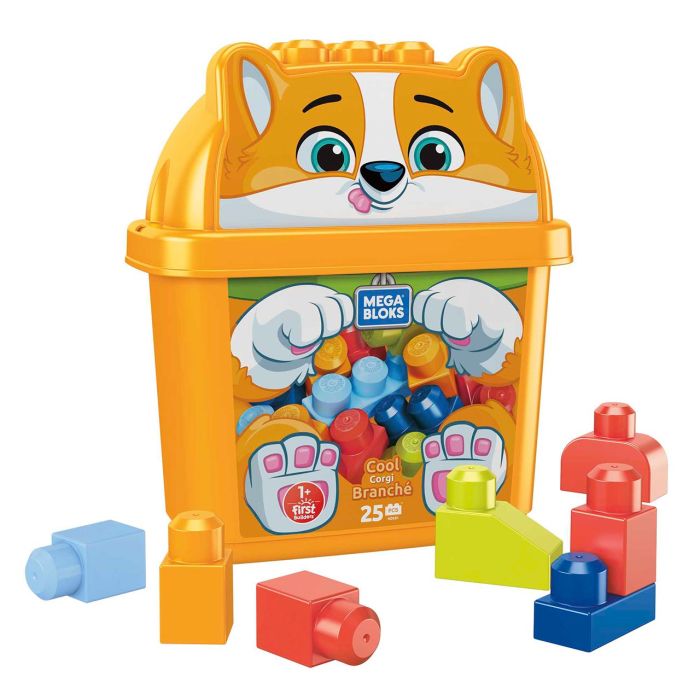 Cubo Bloques Perrito Corgi Fisher Price Hdk81 Mega Bloks