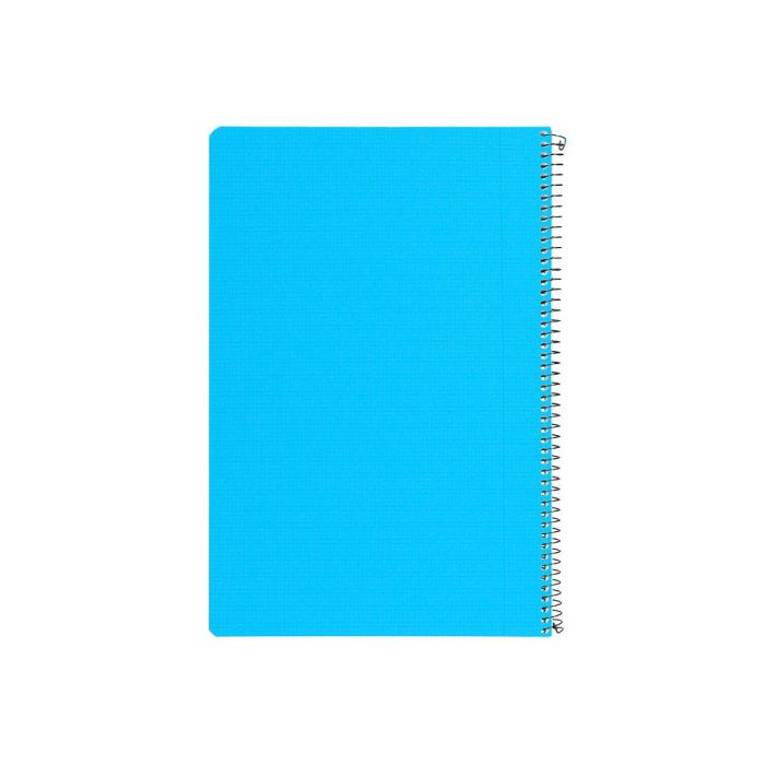 Cuaderno Espiral Liderpapel Folio Pautaguia Tapa Plastico 80H 75 gr Cuadro Pautado 3 mm Con Margen Color Azul 1