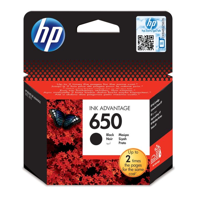 Cartucho de Tinta Original HP 650 Negro 1 Cartucho de Tinta Original HP 650 Negro 1