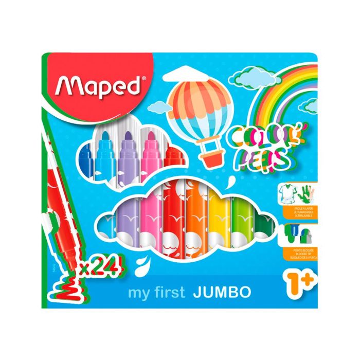 Rotulador Maped Color Peps Early Age Jumbo Caja De 24 Colores 1