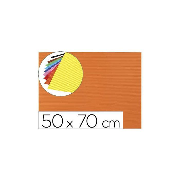 Goma Eva Ondulada Liderpapel 50x70 cm 2,2 mm De Espesor Naranja 10 unidades