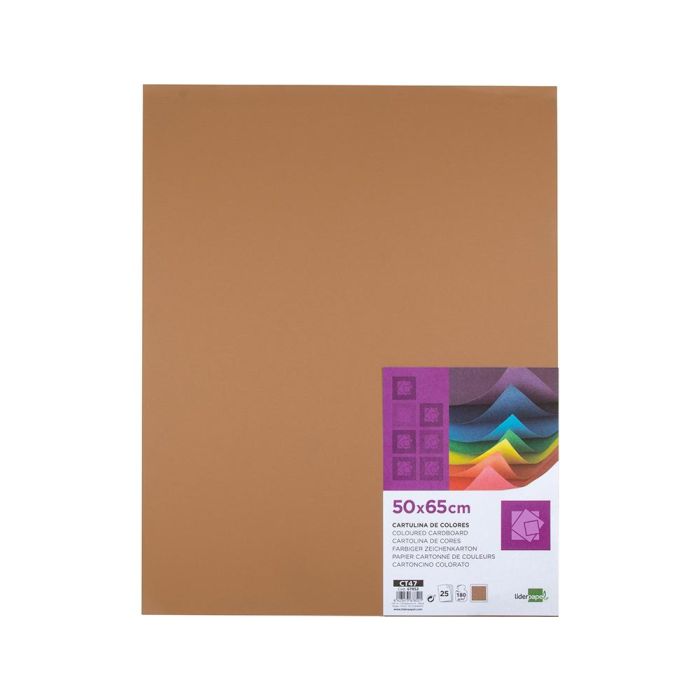 Cartulina Liderpapel 50x65 cm 180 gr Marron Escolar Paquete De 25 Hojas 1