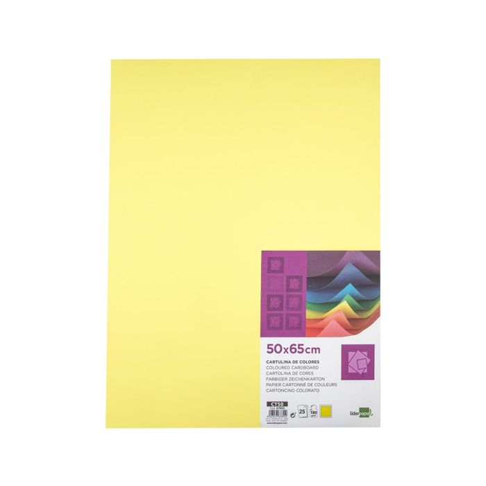 Cartulina Liderpapel 50x65 cm 180 gr Amarillo Medio Paquete De 25 Hojas 1