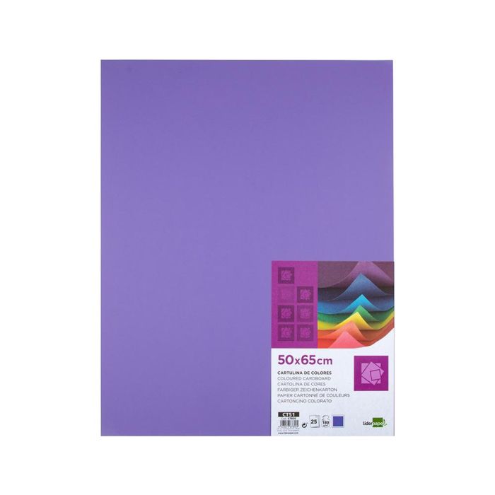 Cartulina Liderpapel 50x65 cm 180 gr Purpura Paquete De 25 Hojas