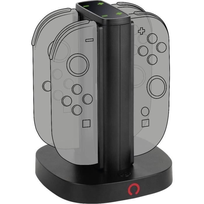 Estación de carga - KONIX - 2 pares de mandos Joy-Con - Indicador LED de carga - Conexión USB-A - Negro 3